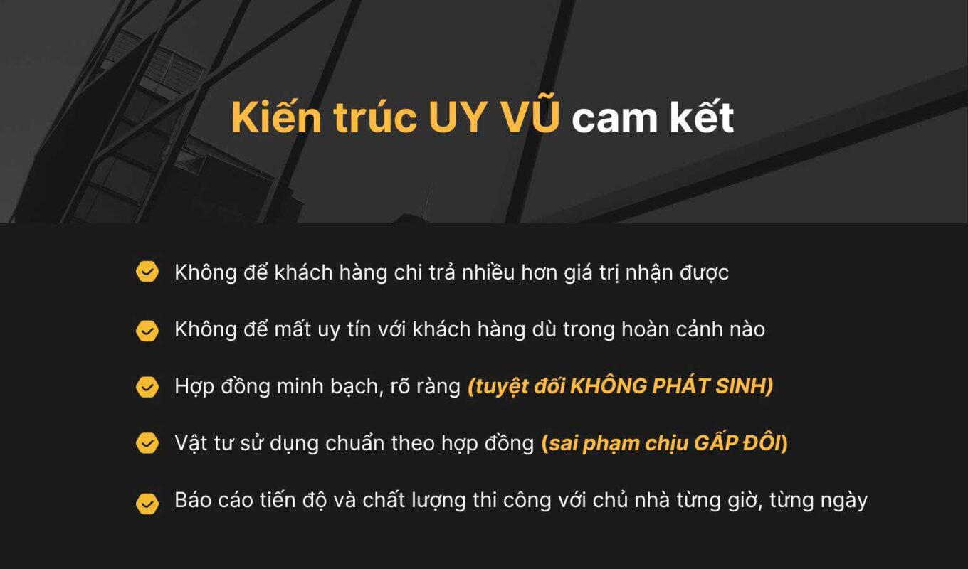 BÁO GIÁ XÂY DỰNG PHẦN THÔ TẠI ĐÀ NẴNG Uy Vũ cam kết