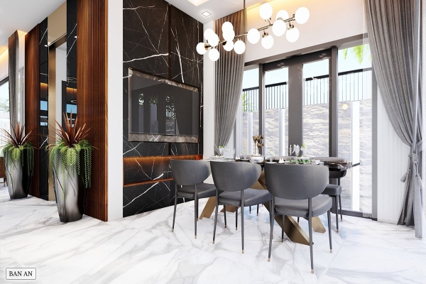 Phối cảnh bếp ăn - biệt thự chị Vũ Thư