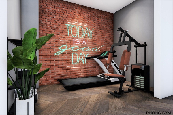 Phối cảnh phòng gym biệt thự chị Vũ Thư