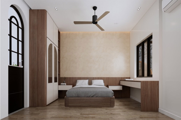 Phối cảnh phòng ngủ 1 tầng 1 - BT anh Quang