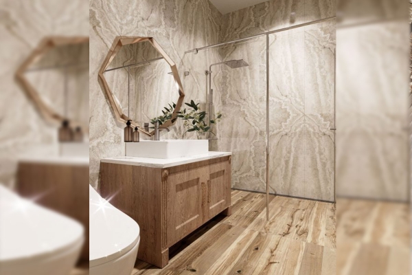 Phối cảnh WC phòng ngủ cho khách