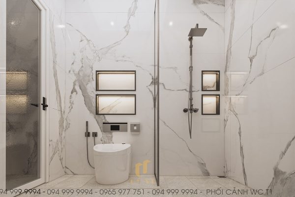 Phối cảnh nhà vệ sinh tầng 1