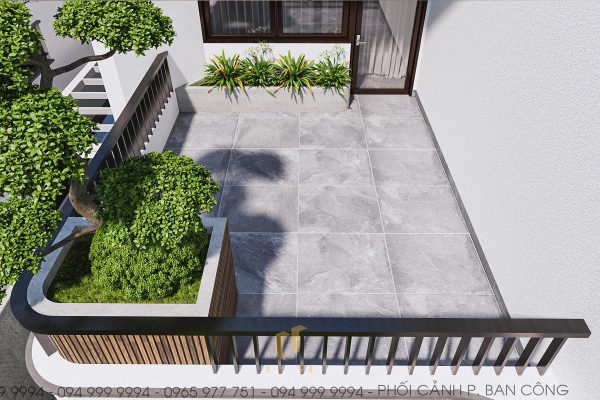 Biệt thự anh Cảnh - Phối cảnh ban công