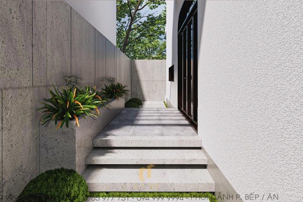 Biệt thự anh Cảnh - Phối cảnh đường luồng sân biệt thự