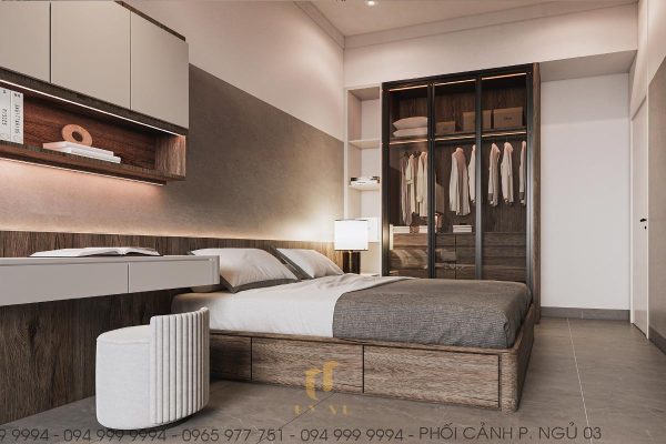 Biệt thự anh Cảnh - Phối cảnh phòng ngủ 03