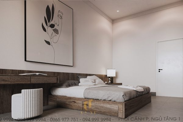 Biệt thự anh Cảnh - Phối cảnh PN tầng 1