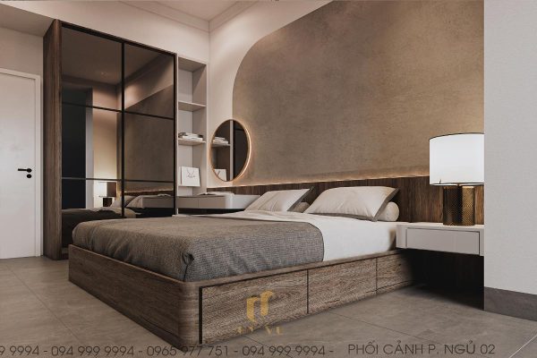 Biệt thự anh Cảnh - Phối cảnh phòng ngủ 02