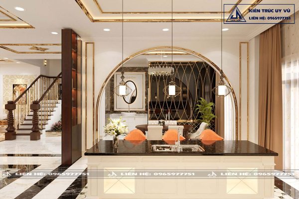 Biệt thự anh Huy - Phối cảnh phòng bếp ăn