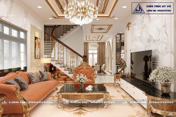 Biệt thự anh Huy - Phối cảnh phòng khách
