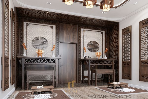 Không gian thờ phụng được thiết kế theo lối truyền thống mang lại cảm giác trang nghiêm, ấm cúng