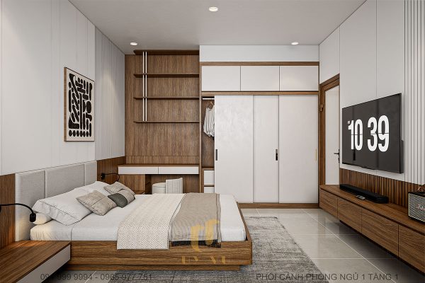 Không gian nhà anh Tiến tại phòng ngủ 1 tầng 1