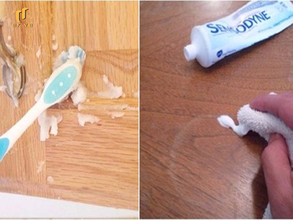 Làm sạch bề mặt nội thất gỗ bằng kem đánh răng