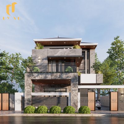 Mặt tiền biệt thự anh Hùng