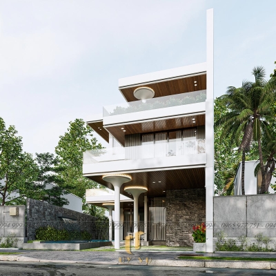 Mặt tiền biệt thự nhà chị Diễm