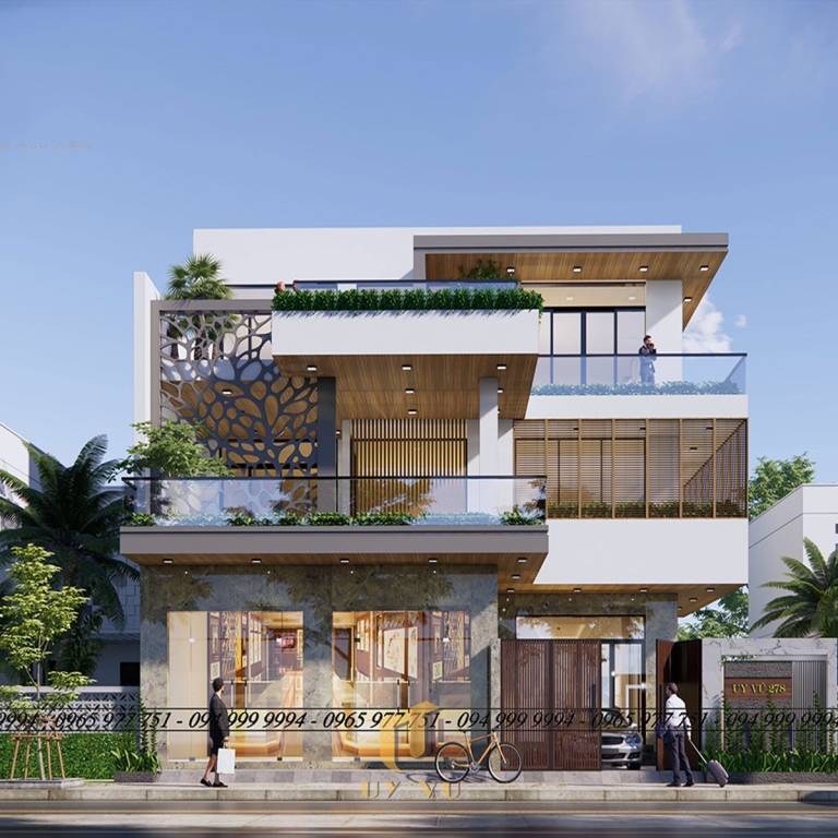 THIẾT KẾ BIỆT THỰ Mặt tiền nhà anh Phúc