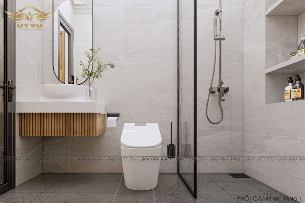 Nhà anh Hà - Phối cảnh WC tầng 1