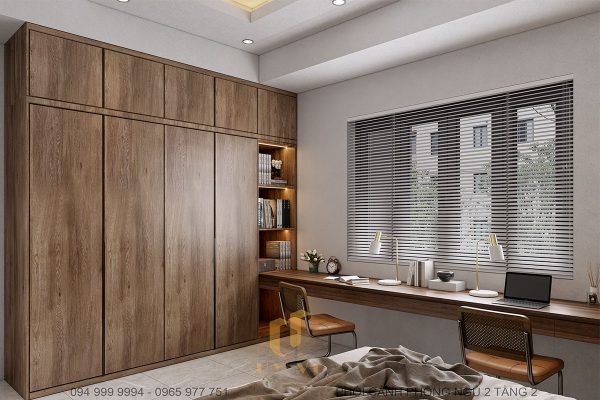 Tủ gỗ đựng quần áo lớn, tiết kiệm không gian