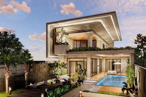 Mặt tiền biệt thự anh Vỹ