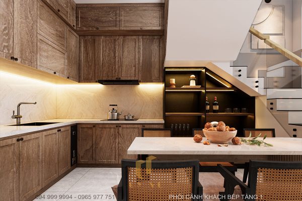 Tủ đựng vật dụng dưới cầu thang giúp giúp tối ưu không gian