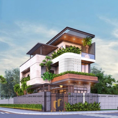 Biệt thự nhà anh Hoàn với phong cách hiện đại, sang trọng