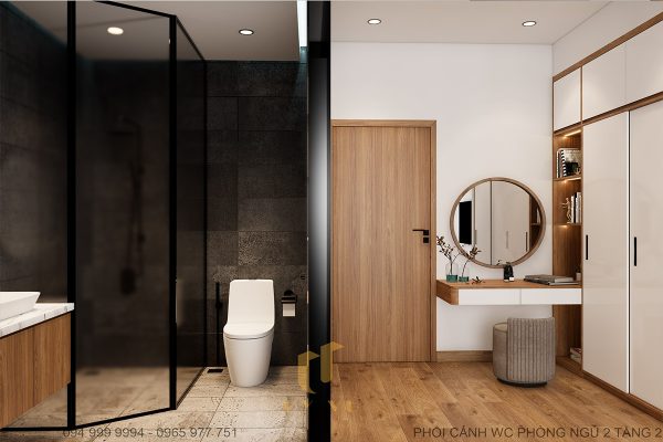 Không gian WC khép kín của phòng ngủ master