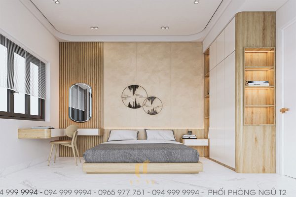 Phòng ngủ được bố trí một cửa sổ lớn