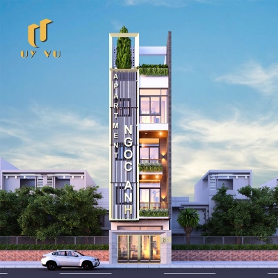Phối cảnh mặt tiền căn hộ chị Ngọc Anh