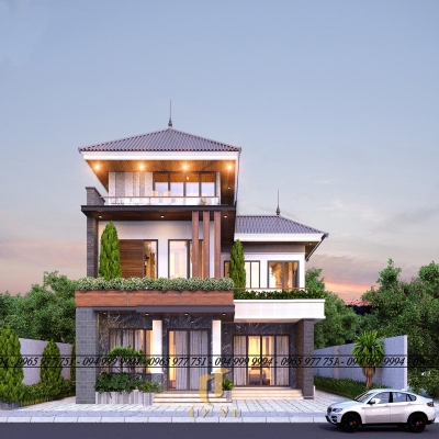 Phối cảnh mặt tiền nhà anh Công