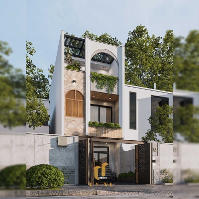 Phối cảnh mặt tiền nhà anh Hợp