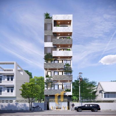 Phối cảnh mặt tiền nhà anh Kha