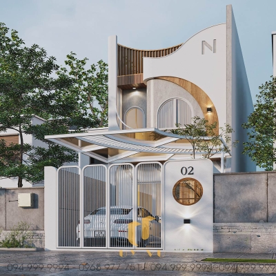 Phối cảnh mặt tiền nhà anh Ngọc