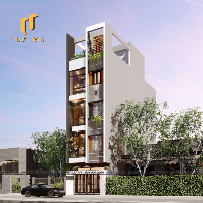 Phối cảnh mặt tiền căn hộ chị Hương