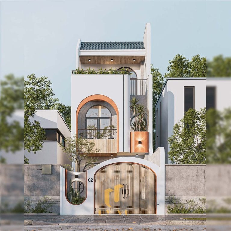 Phối cảnh mặt tiền nhà chị Huyền