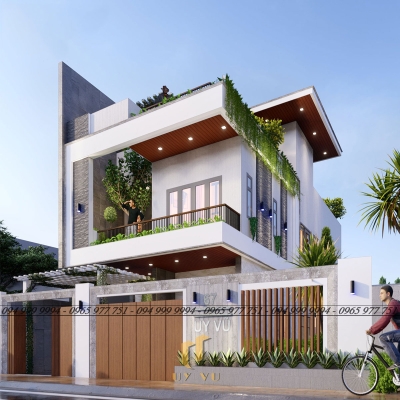 Mặt tiền biệt thự chị Thương