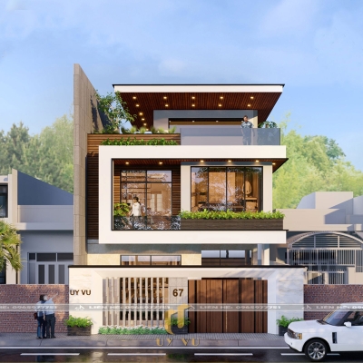 Phối cảnh mặt tiền nhà chị Tuyết