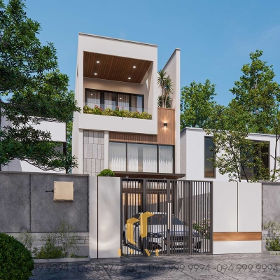 Phối cảnh thiết kế mặt tiền - nhà chú Lanh