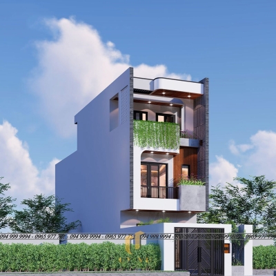 Phối cảnh mặt tiền nhà phố anh Thịnh