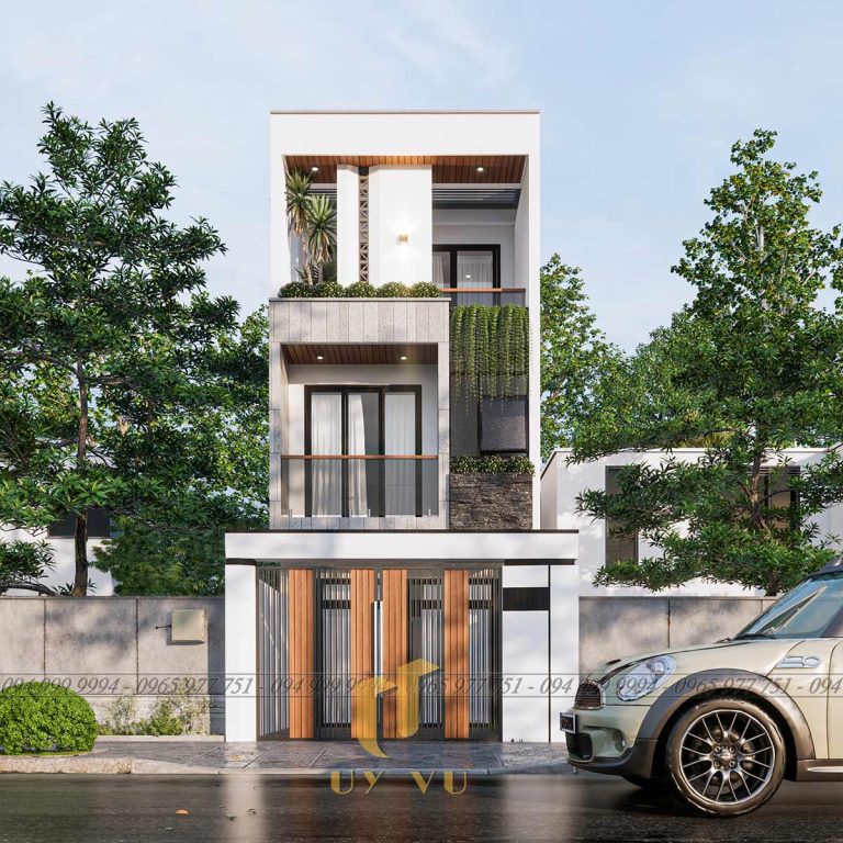 Phối cảnh mặt tiền nhà anh Phong chị Oanh