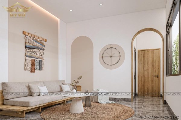 Nhà anh Hà - Phối cảnh phòng sinh hoạt chung