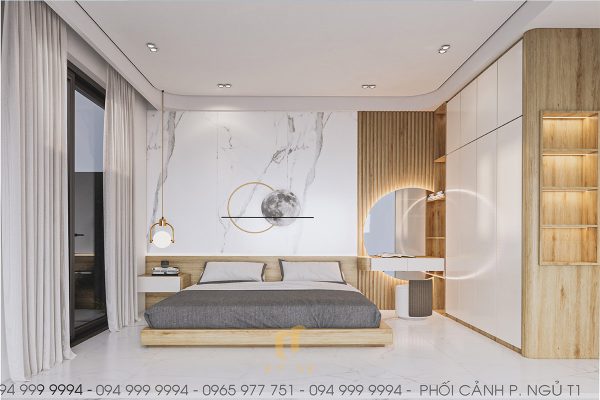 Căn phòng được thiết kế với một cửa kính lớn