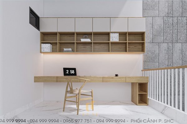 Phối cảnh nhà anh Ngọc - phòng sinh hoạt chung