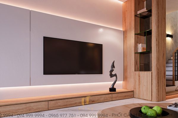 Tủ đứng và tivi treo tường tiết kiệm không gian
