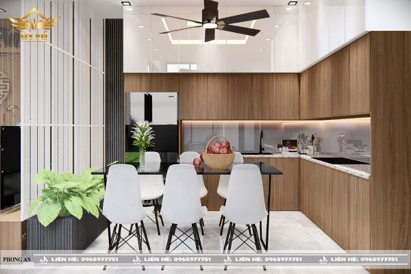 Phối cảnh phòng ăn biệt thự chị Tuyết