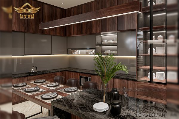 Phối cảnh phòng bếp ăn chủ đầu tư anh Phúc