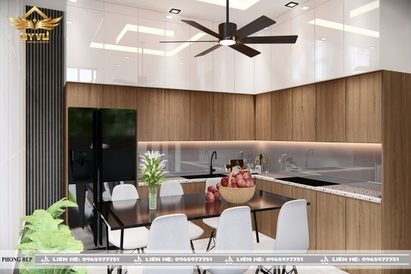 Phối cảnh phòng ăn view 1 biệt thự chị Tuyết