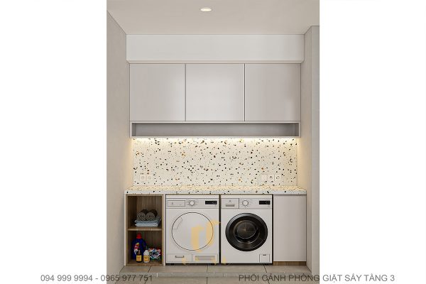 Phối cảnh nhà anh Hợp - Phòng giặt sấy