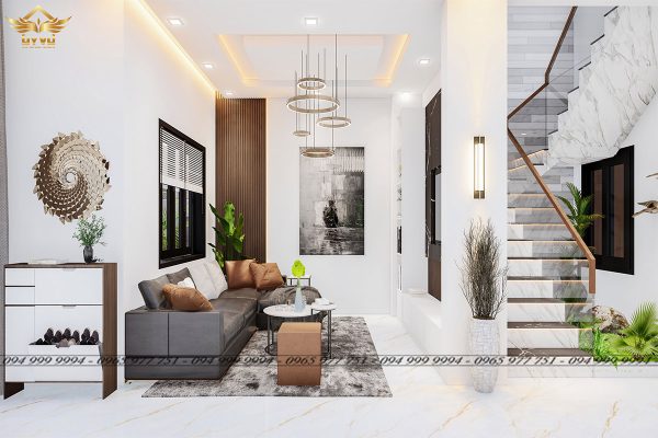 Phối cảnh phòng khách biệt thự chị Thương