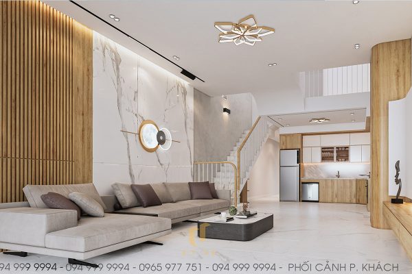 Các chi tiết đồng hồ treo tường, đèn trần độc đáo tạo điểm nhấn cho không gian