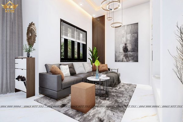 Phối cảnh phòng khách view 2 biệt thự chị Thương