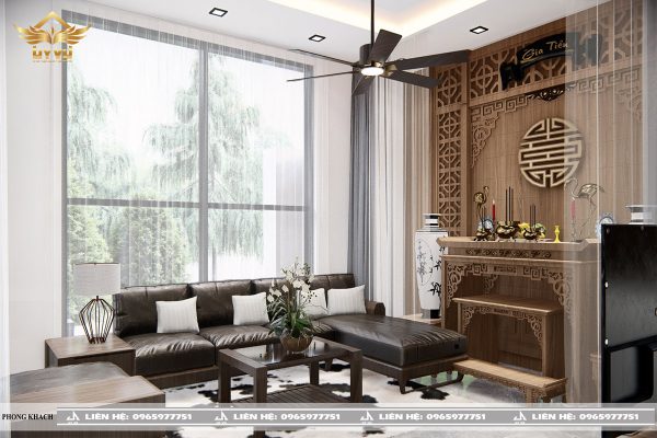 Phối cảnh phòng khách view 3 biệt thự chị Tuyết